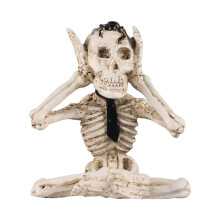 Halloween beeldjes, geen kwaad, skelet verzamelobjecten - realistische schedeldecoraties, zien, spreken, horen, geen kwaad, woondecoratie