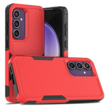 Nárazuvzdorné hybridné puzdro kompatibilné so Samsung Galaxy S24 s protišmykovým úchopom (červený úchop)