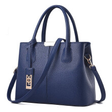 Sac cabas en cuir pour femme - Sac à main bandoulière, bleu