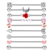 Nonallergenic Stainless Barbell Industrial Ears Industrial Body Lip Ear Jewelry Scaffold s Bar for Women Men
