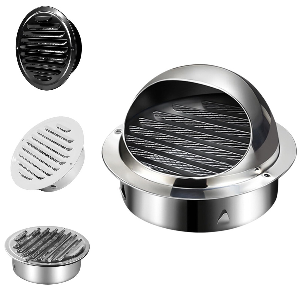 Stainless Steel Dryer Vent Cover With Mesh Screen, 2.8In Round Wall Vent For Pest Prevention 9164114621696