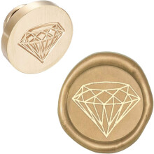 Cabeça de carimbo de lacre de cera removível em formato de diamante, feita de latão, ideal para decoração criativa de envelopes, convites,