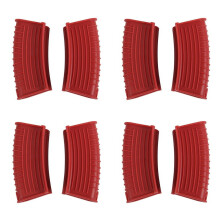 Housse isolante en silicone épais pour poignées de poêles et woks, avec pince pour poignées de poêles en fonte, rouge, lot de 8.