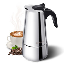 Cafetière italienne Moka en acier inoxydable 6 tasses, récipient à café portable de 300 ml, compatible avec les plaques à induction, pour la