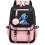 Sac à dos d'école pour filles, grande capacité, style décontracté, rose et multicolore. 1