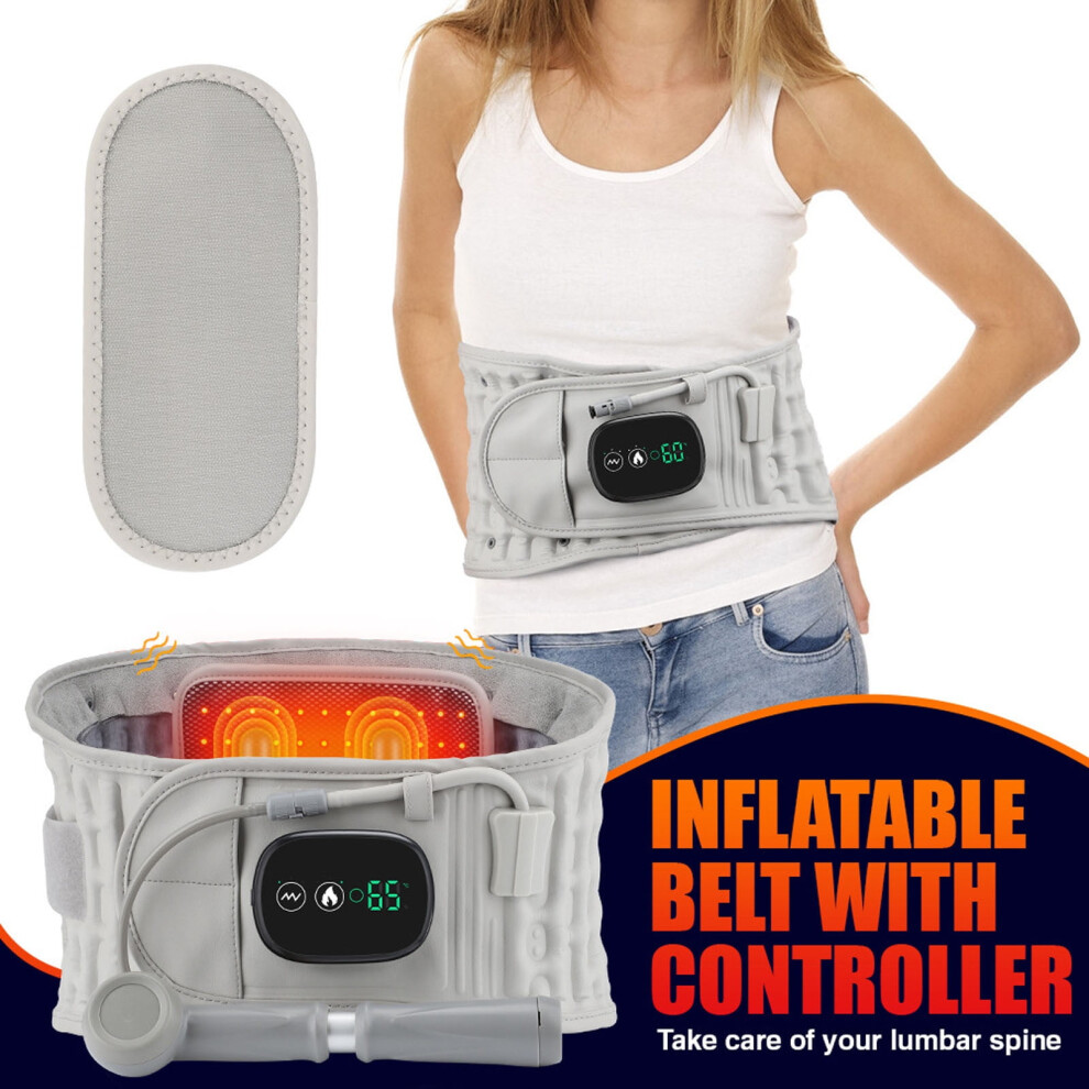 Openpig Heating Pad for Back Pain Relief, Lumbar Massager with Heat, Rechargeable Heated Back Belt, Abdomen Warmer & Support