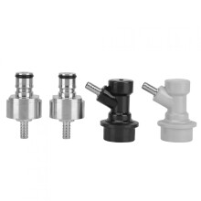 Carbonation Cap Set, 2Pcs Stainless Steel Carbonation Cap with 2Pcs Barb Ball Lock Connector for Beer Brewing