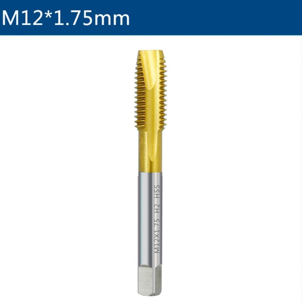 Lylong Tool Kit Hss Coating Screw Tap Drill Bit M2- Metric Straight Flute Thread Tap M12 9110895157336