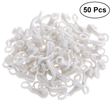 Eease 50pcs Curtain Rod Hooks for Window Door Shower Curtains - White
