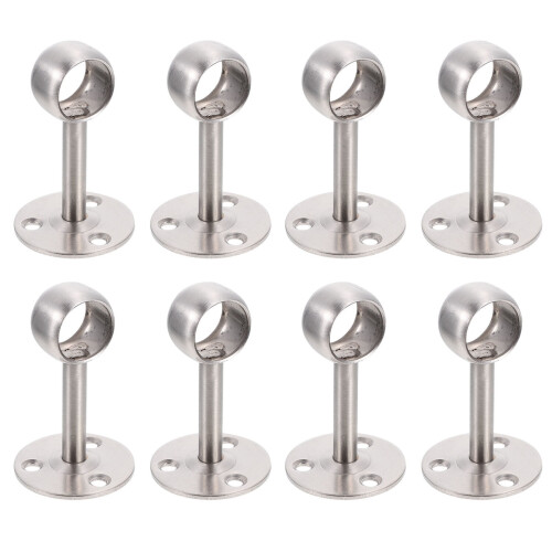 8Pcs Ceiling Mount Brackets Closet Rod Holder Wardrobe Pole Brackets Hooks