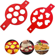 Tutuviw Pancake mold maker Pancakes maker 2 packs 14 Cavity Nonstick Silicone Baking Round Mold, Silicone Egg Rings Muffin heart Pancake maker mold