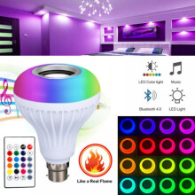 Bluetooth Light Bulb with Speaker, RGBW Remote Control LED Smart Music Color Changing Lamp E27 Base for Home, Party, KTV, Bar, Restaurant