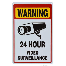 Tin Signs No Trespassing Warning Sign, 24 Hour Video Surveillance | Cctv Security Camera Alert For Home Or Business Notice Metal
