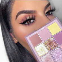 Stibadium 9 Colors Eyeshadow Palette Portable Matte Shimmer Long-lasting Eye Shadow Daily Makeup Pallet Set Mint Pastels Lilac Eyeshadow