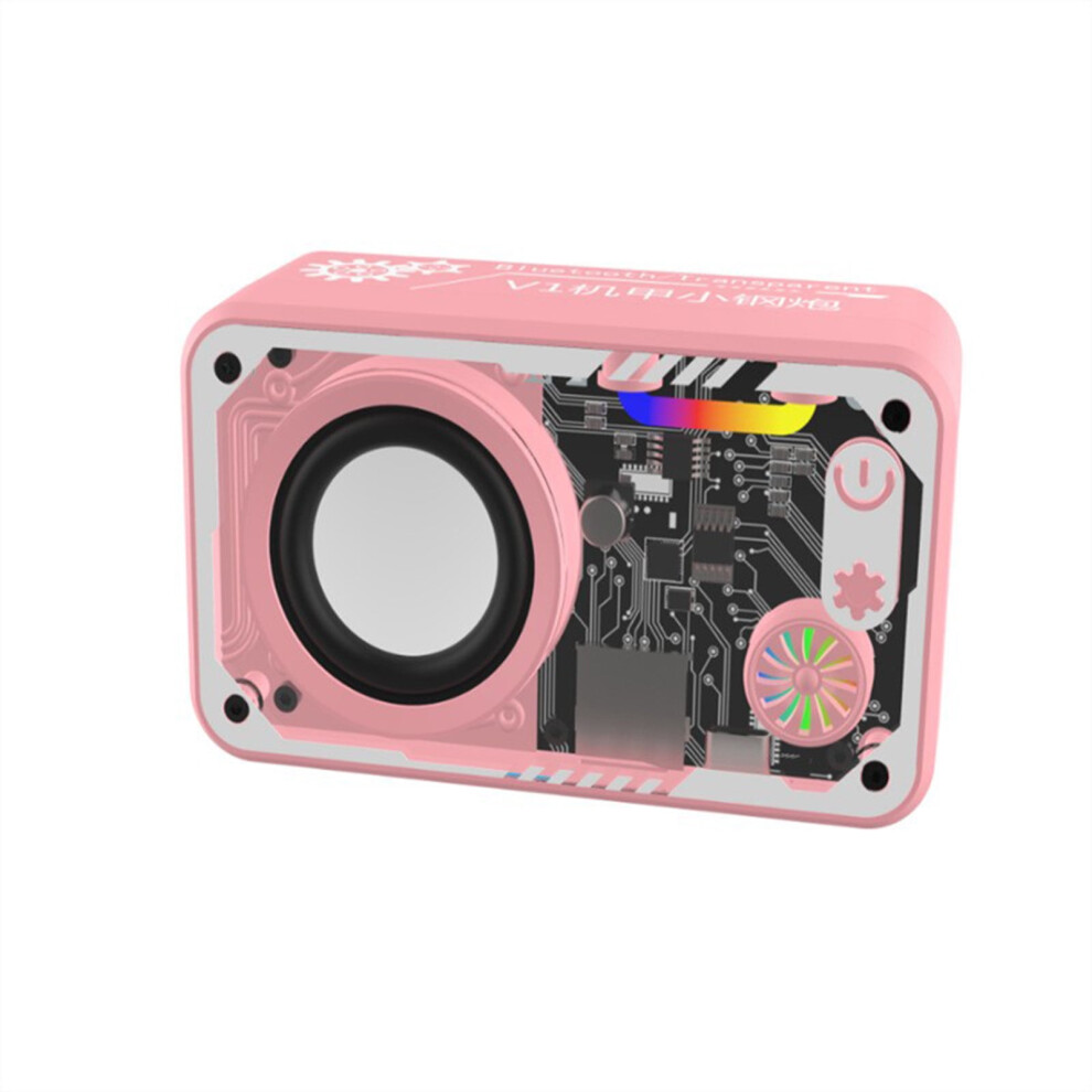 Paveos Portable Bluetooth Speaker, Compatible With Ios & Android, Transparent Design With Glittering Lights, Indoor/Outdoor Use, Cool Gift - Pink 9071309658392