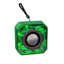 Gnobogi Transparent Mecha Mini Bluetooth Speaker with Subwoofer & Colored Lights, Portable for Outdoor/Household