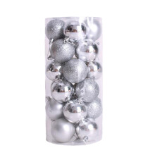 XIUH Household Pendant 24PCS 40mm Christmas Xmas Tree Ball Bauble Hanging Home Party Ornament Decor (Silver)