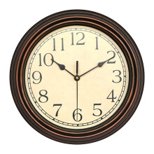 Clearance! Dusknt 12" Bronze Retro Silent Wall Clock, Round Non-Ticking Quartz Decorative Clock Compatible with Home Kitchen Living Room