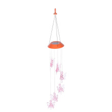 Décoration extérieure lumineuse solaire décorative de jardin, clochette à vent colibri LED