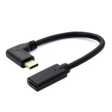 Cabo de extensão de dados SUS Chens USB 3.1 Tipo C macho para fêmea com ângulo reto de 90 graus, 20 cm