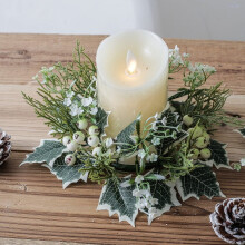 Couronnes et anneaux de bougies d'automne YANHAIGONG, guirlande d'eucalyptus artificiel, couronne verte pour mariage, décoration de table champêtre