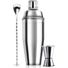 24 oz Cocktail Shaker Bar Set - Professional Margarita Mixer Drink Shaker and Measuring Jigger & Mixing Spoon Set