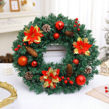 Couronne de Noël Gnobogi en rotin, décoration de Noël, couronne à suspendre à la porte, décor d'hôtel, en liquidation
