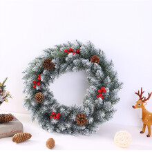 Couronne de Noël Gnobogi en rotin, décoration de Noël, couronne à suspendre à la porte, décor d'hôtel, en liquidation