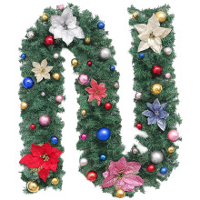 Liquidation ! Couronne de Noël en guirlande, couronne de porte d'entrée Hilingoto, couleur canne de Noël, décoration de ceinture en rotin