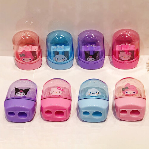 Cartoon Pencil Sharpener Portable Mini Double Hole Pencil Sharpener ONESIZE 1
