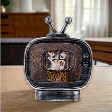 Décorations d'Halloween : Figurine en forme de télévision, accessoire lumineux fantomatique pour jeux de mystère, fausses décorations