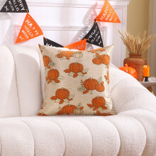 Kayannuo Herfst Kussenhoezen 45x45cm, Halloween & Kerst Linnen Jacquard, Bedrukte Bankkussenhoes, Passend bij Seizoensgebonden Woondecoratie