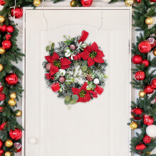 Couronne de Noël générique pour porte d'entrée, couronne de Noël de 30 cm (11,8 pouces), pour les fêtes et la décoration, couronne de Noël de