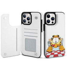 Garfield iPhone 14 Pro Max portemonneehoesje met kaarthouder, PU-leren folio, schokbestendige hoes voor dames