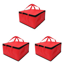 Lot de 3 sacs isothermes portables pour gâteaux, emballage et transport de pizzas chaudes.