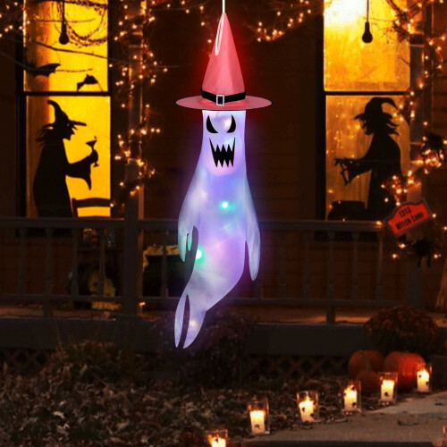 Σημαία πολυεστέρα Ongmies Halloween Halloween Διακόσμηση σπιτιού Λαμπερή σημαία ανέμου 2