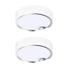 Lot de 2 plafonniers LED à détecteur de mouvement, alimentés par piles, pour intérieur/extérieur, couloir, buanderie ou salle de bain.