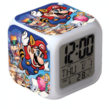 Ceas deșteptător LED cu model Super Mario - Ceas de birou digital strălucitor pentru copii, adulți - Cadou de ziua de naștere (Compatibil cu