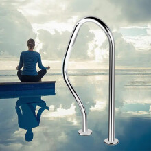 Swimming Pool Handrail 304 Stainless Steel Ergonomic Curved Grip Rustproof Rail for Inground Pools