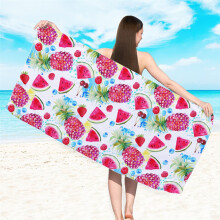 Serviettes de plage EQWLJWE Fruits Cuisine Serviettes de printemps Serviettes décoratives aquarelle pour salle de bain Serviette rouge et verte pour