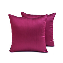 HomeCentric Decoratieve lendenkussenhoes Magenta Set van 2, 30 x 66 cm, compatibel met effen kunstzijde in moderne stijl