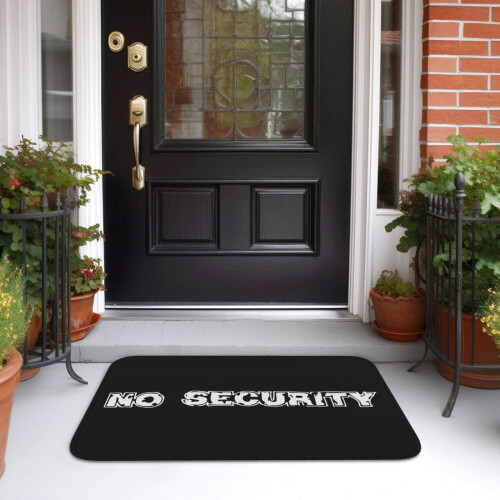 Tapete de Banho Antiderrapante Super Macio com Logo "No Security" para Banheiro, Cozinha, Quarto e Casa, 40x60cm (15,75x23,62 polegadas) 2
