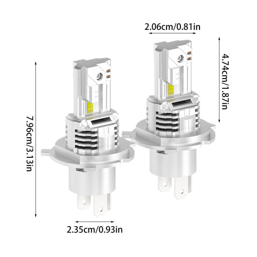 Λαμπτήρες HKUKY H4LED 36000LM6500K Ψυχρό Λευκό, Μέγεθος 1:1, Ψύξη με ανεμιστήρα, Συσκευασία 2 2
