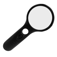 hengsof45X forstørrelsesglass med LED-lys, måleskala og oppbevaringsetui - kompatibel med smykker, mynter, lesing