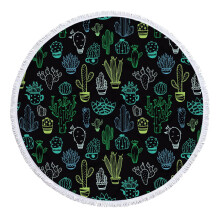 Serviette de plage ronde en microfibre Ozmmyan, légère et anti-sable, serviette de bain imprimée colorée, multi-usage pour les voyages, la