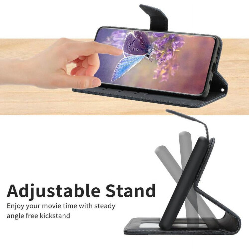 Capa compatível com Samsung Galaxy A12, capa de couro resistente a quedas e impactos com alça de pulso, capa flip de PU com estampa de flores e 2