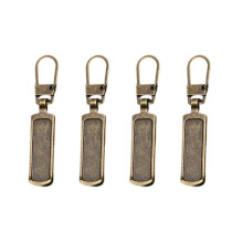 Zipper Pull, Set of 4, Replacement Zipper Puller, Fix Zipper Repair Kit for Repairing Coats ,Jackets , Metal Plastic and Nylon Coil Zippers.