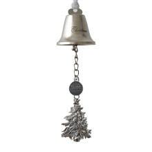 Uanit Christmas Bells Hanging Jingle, Shiny Silver Ornament, Metal Charms Wind Chimes Wall Hanging Home Decor Gifts