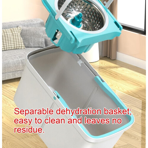 Spin Mop Set with Rotating Bucket, Hands Wringing, Wet and Dry Use, Telescopic Handle 2