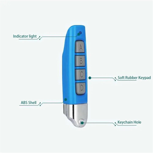 Garage Door Remote 433MHz Wireless Opener with Quick Code Cloning 4Key RF Transmitter 10PCS Black 1